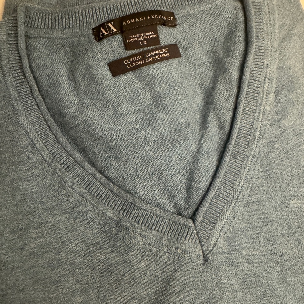Armani Exchange Men's V-Neck Sweater in Gray
